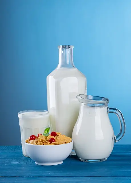 Foto von Milch in verschiedenen Gefäßen: Frühstück gemäß TCM-Ernährungsberatung