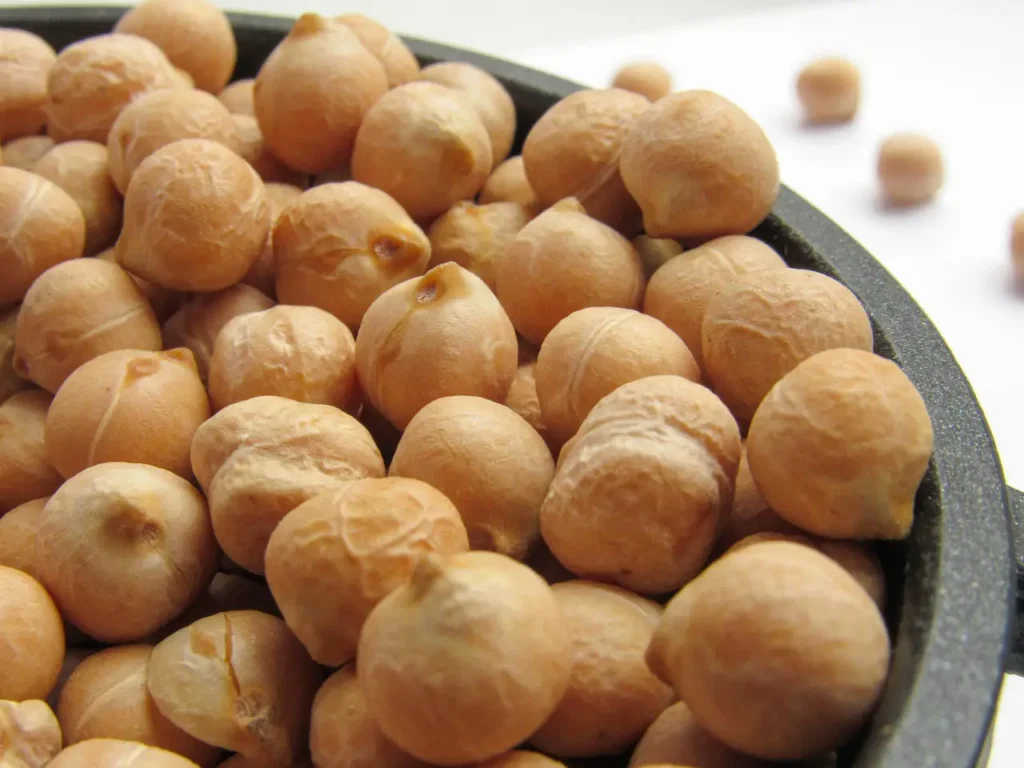 Kichererbsen in einer Schale. Bild zum Rezept Spinat-Kichererbsen-Topf aus dem TCM-Kochbuch. TCM-Ernährung, TCM-Ernährungsberatung, TCM-Ernährungstherapie.
